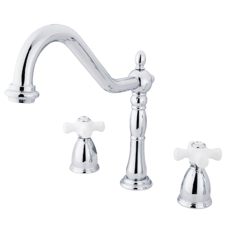 Kingston Brass Widespread Kitchen Faucet, Polished Chrome KB1791PXLS